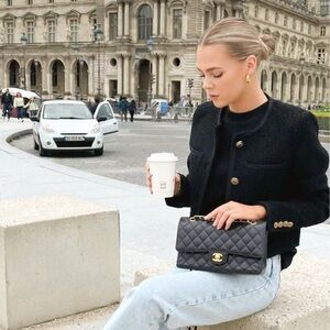 NEW! House of Harlow 1960 Tweed Jacket/Raw Hem/ Snap Front/Front Pockets/Black